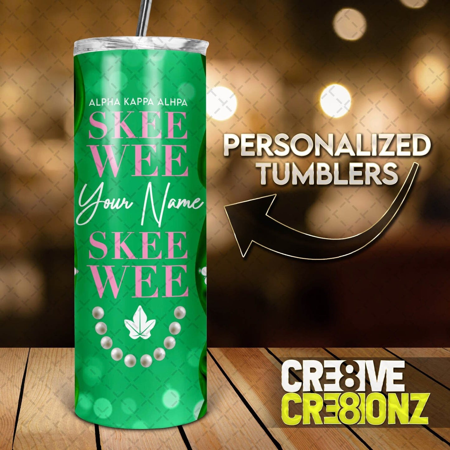 Alpha Kappa Alpha Tumbler - Cre8ive Cre8ionz