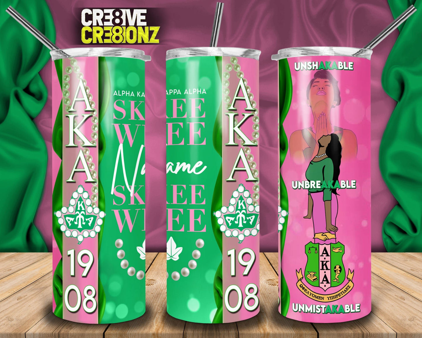 Alpha Kappa Alpha Tumbler - Cre8ive Cre8ionz
