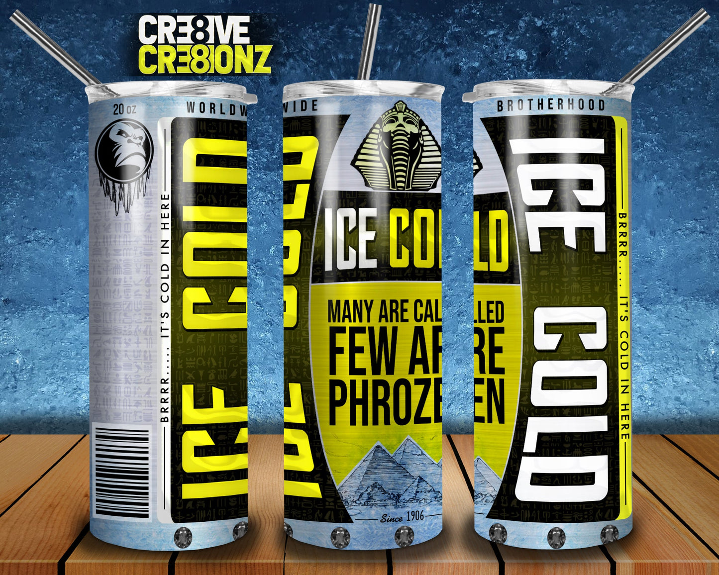 Alpha Phi Alpha "Ice Cold" Tumbler - Cre8ive Cre8ionz