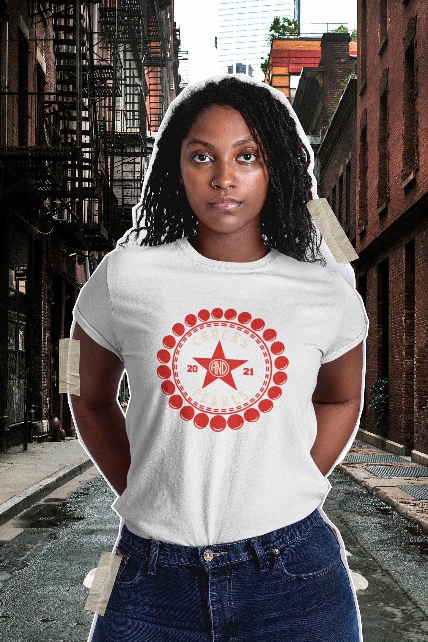Chucks and Pearls Tshirt - Sorority Edition - Cre8ive Cre8ionz