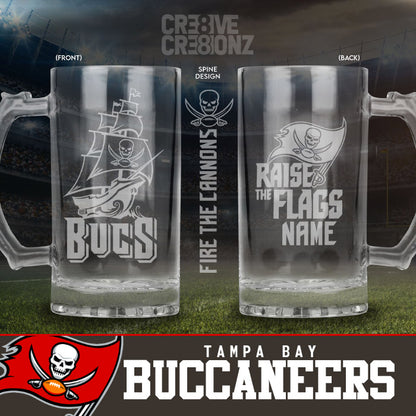 Tampa Bay Buccaneers Personalized Beer Mugs - Cre8ive Cre8ionz