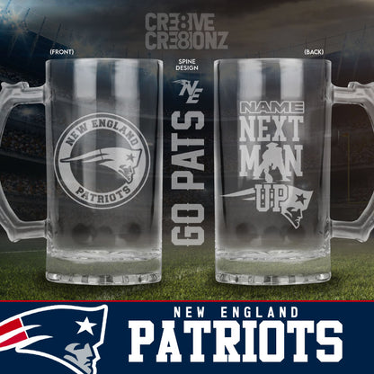 New England Patriots Personalized Beer Mugs - Cre8ive Cre8ionz
