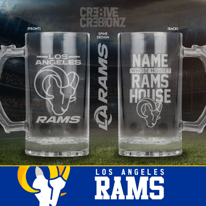 Los Angeles Rams Personalized Beer Mugs - Cre8ive Cre8ionz