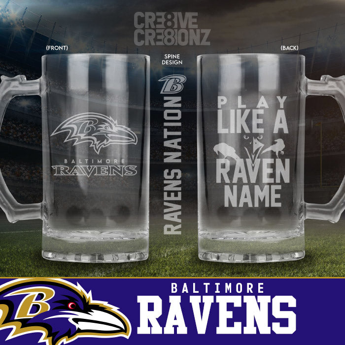 Baltimore Ravens Personalized Beer Mugs - Cre8ive Cre8ionz