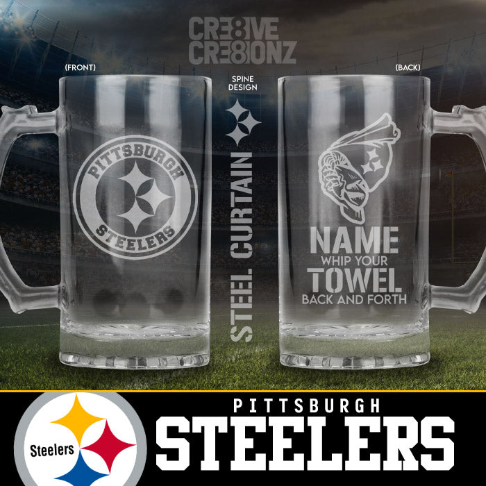 Pittsburgh Steelers Personalized Beer Mugs - Cre8ive Cre8ionz