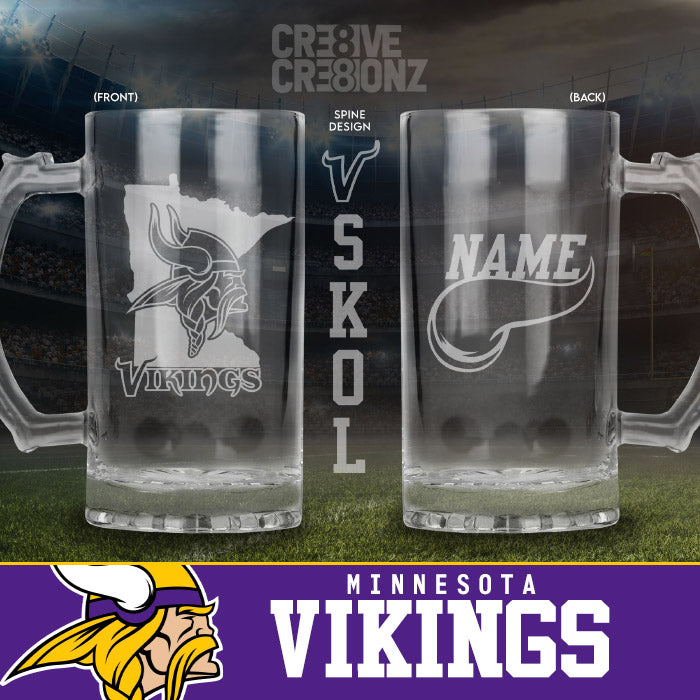 Minnesota Vikings Personalized Beer Mugs - Cre8ive Cre8ionz