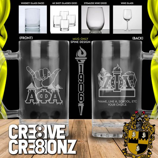 Alpha Phi Alpha Glass - Cre8ive Cre8ionz