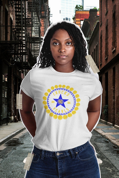 Chucks and Pearls Tshirt - Sorority Edition - Cre8ive Cre8ionz