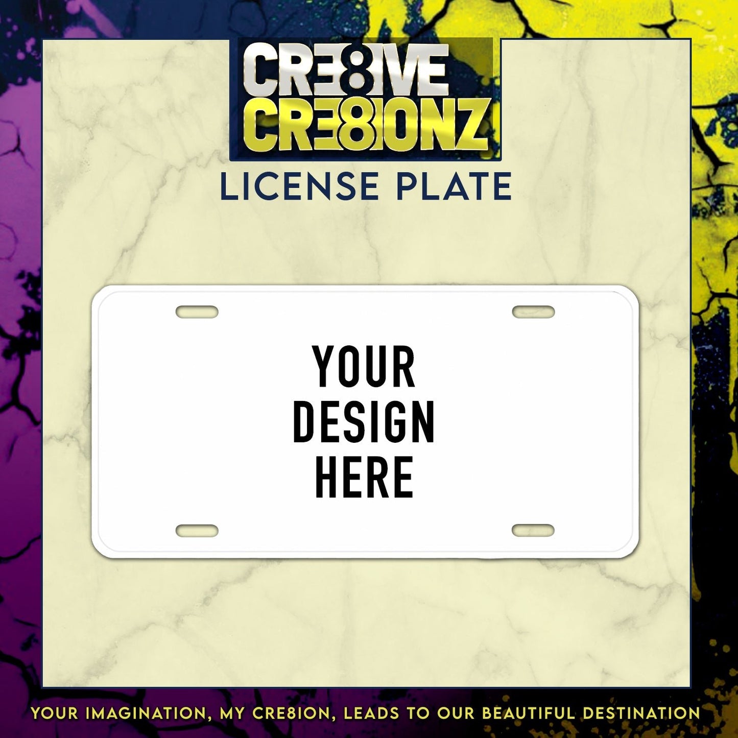 Custom License Plate - Cre8ive Cre8ionz