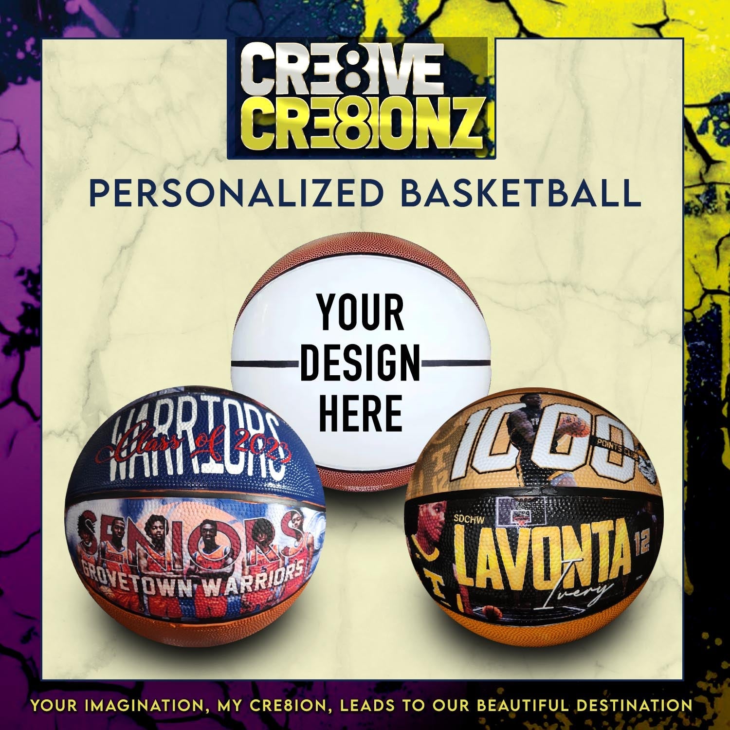 Custom Personalized Basketball - Cre8ive Cre8ionz