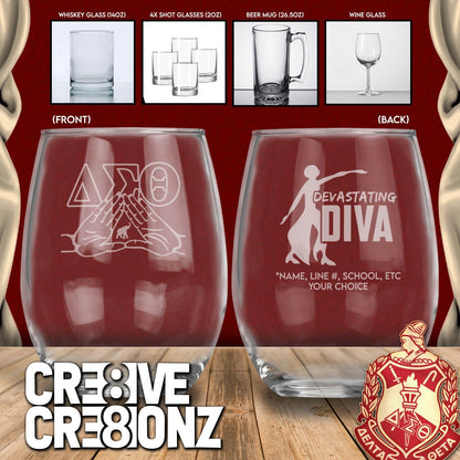 Delta Sigma Theta Glass - Cre8ive Cre8ionz