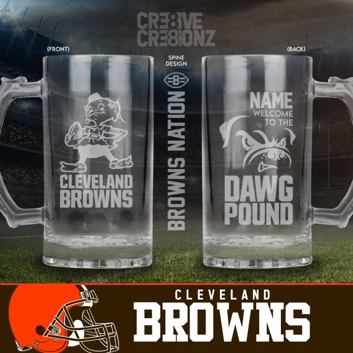 Cleveland Browns Personalized Beer Mugs - Cre8ive Cre8ionz