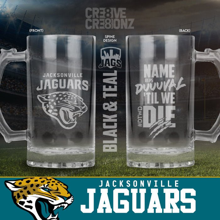 Jacksonville Jaguars Personalized Beer Mugs - Cre8ive Cre8ionz