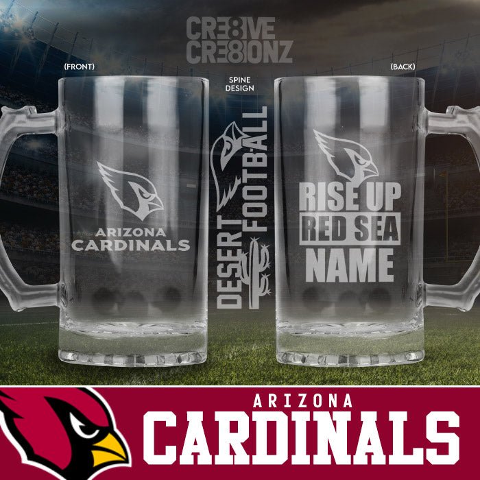 Arizona Cardinals Personalized Beer Mugs - Cre8ive Cre8ionz