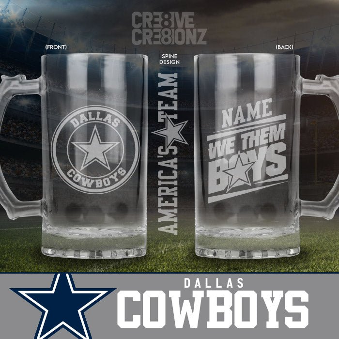 Dallas Cowboys Personalized Beer Mugs - Cre8ive Cre8ionz