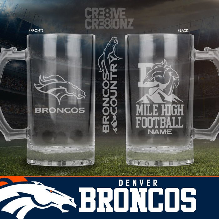 Denver Broncos Personalized Beer Mugs - Cre8ive Cre8ionz