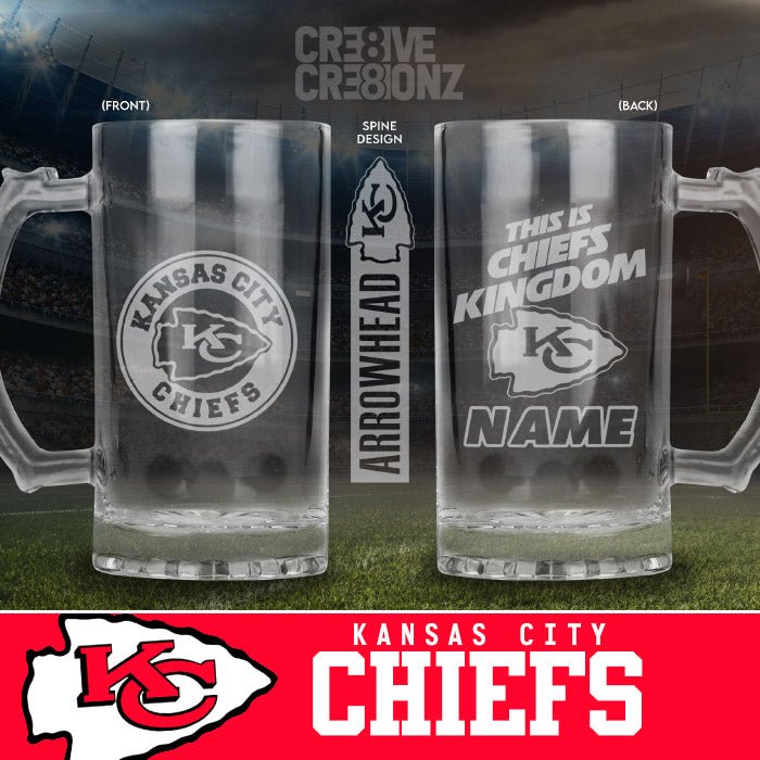 Kansas City Chiefs Personalized Beer Mugs - Cre8ive Cre8ionz