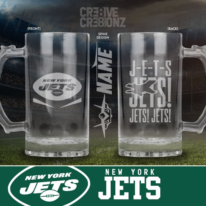 New York Jets Personalized Beer Mugs - Cre8ive Cre8ionz
