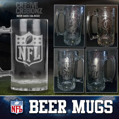 NFL Personalized Beer Mugs - Cre8ive Cre8ionz