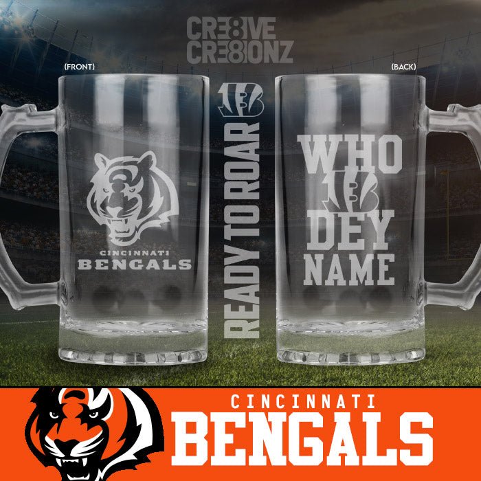 Cincinnati Bengals Personalized Beer Mugs - Cre8ive Cre8ionz