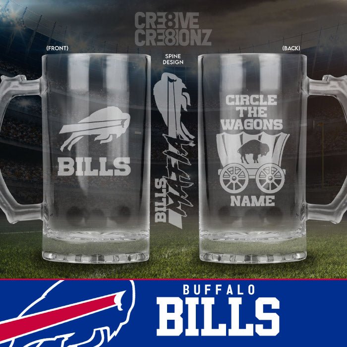 Buffalo Bills Personalized Beer Mugs - Cre8ive Cre8ionz