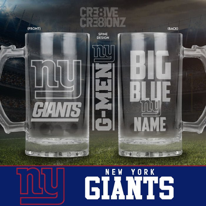 New York Giants Personalized Beer Mugs - Cre8ive Cre8ionz