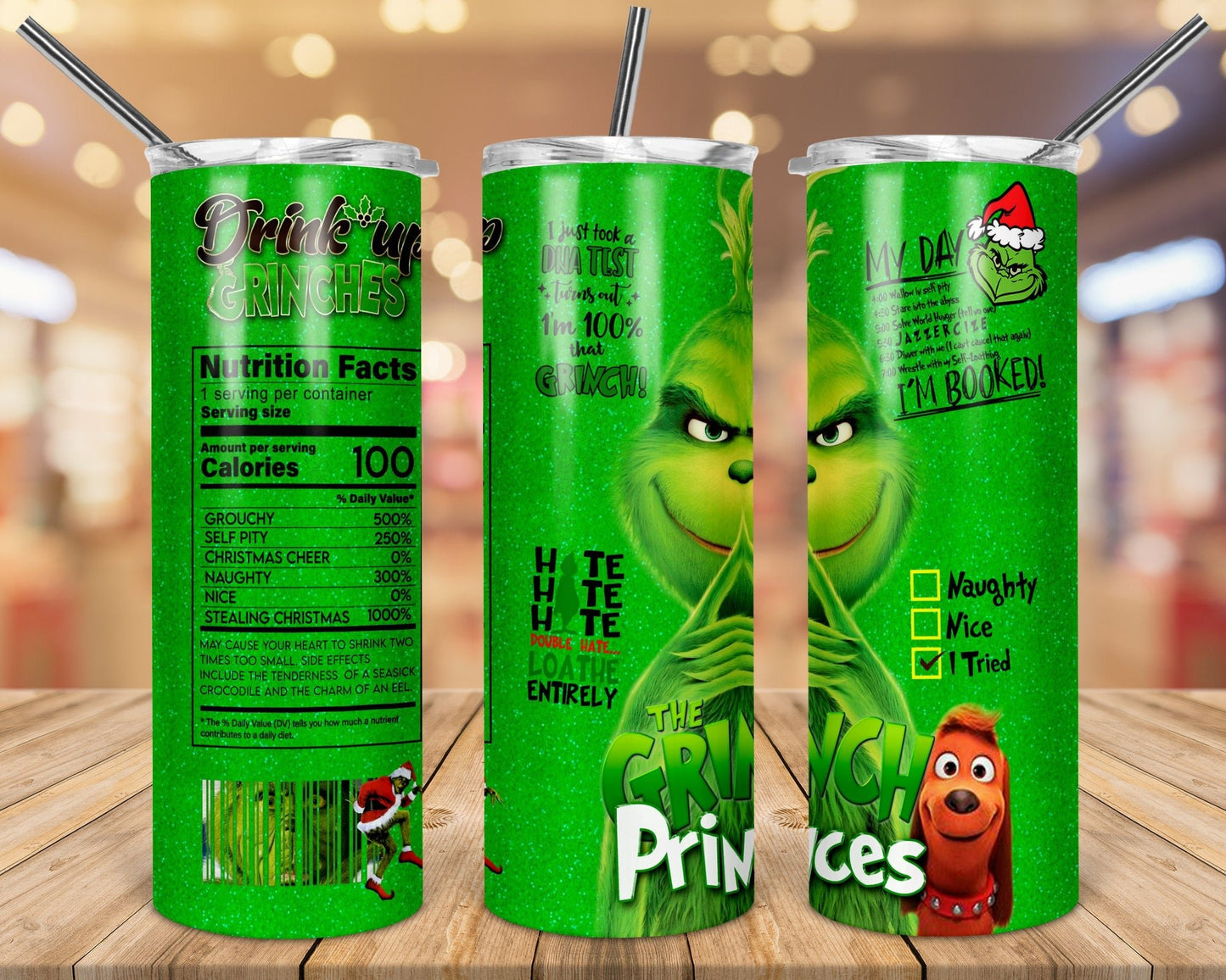 Grinch to do list tumbler – Honey Bees and Sweet Tees