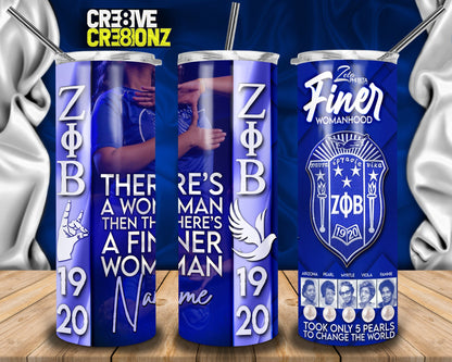 Zeta Phi Beta Tumbler - Cre8ive Cre8ionz